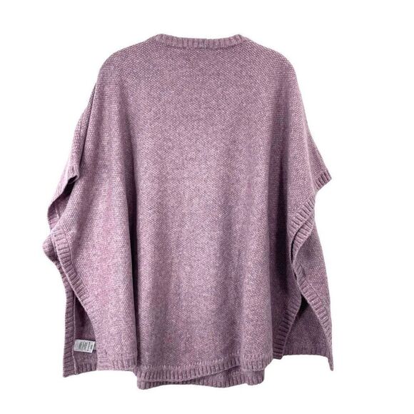 Loft Bobble Poncho boxy Sweater Size M/L purple lavender boho lagenlook - Picture 5 of 6